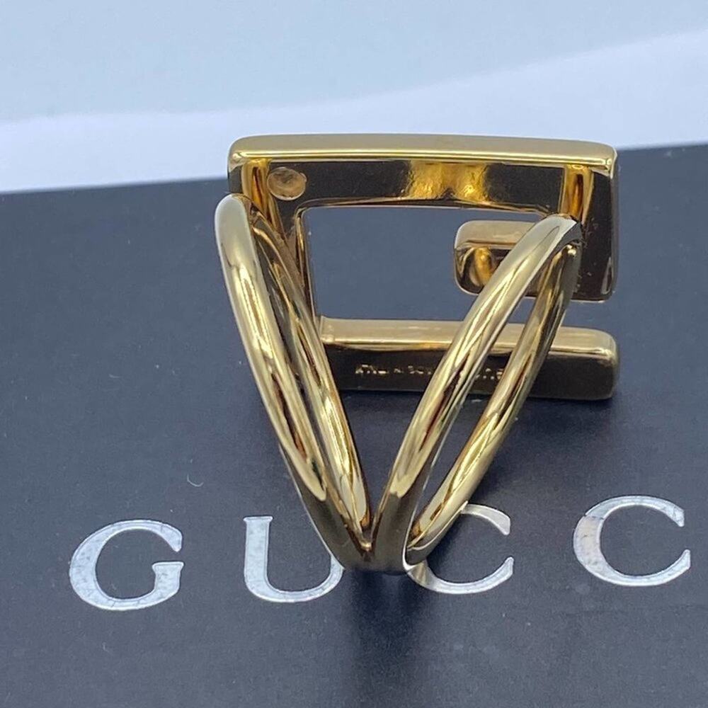 Gucci G Logo Gold tone Scarf Ring - Picture 3 of 9